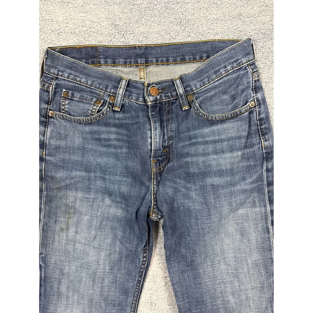 Levi's Mens 29x32 Blue 514 Slim Straight Denim Jeans Distressed Medium Wash 0514